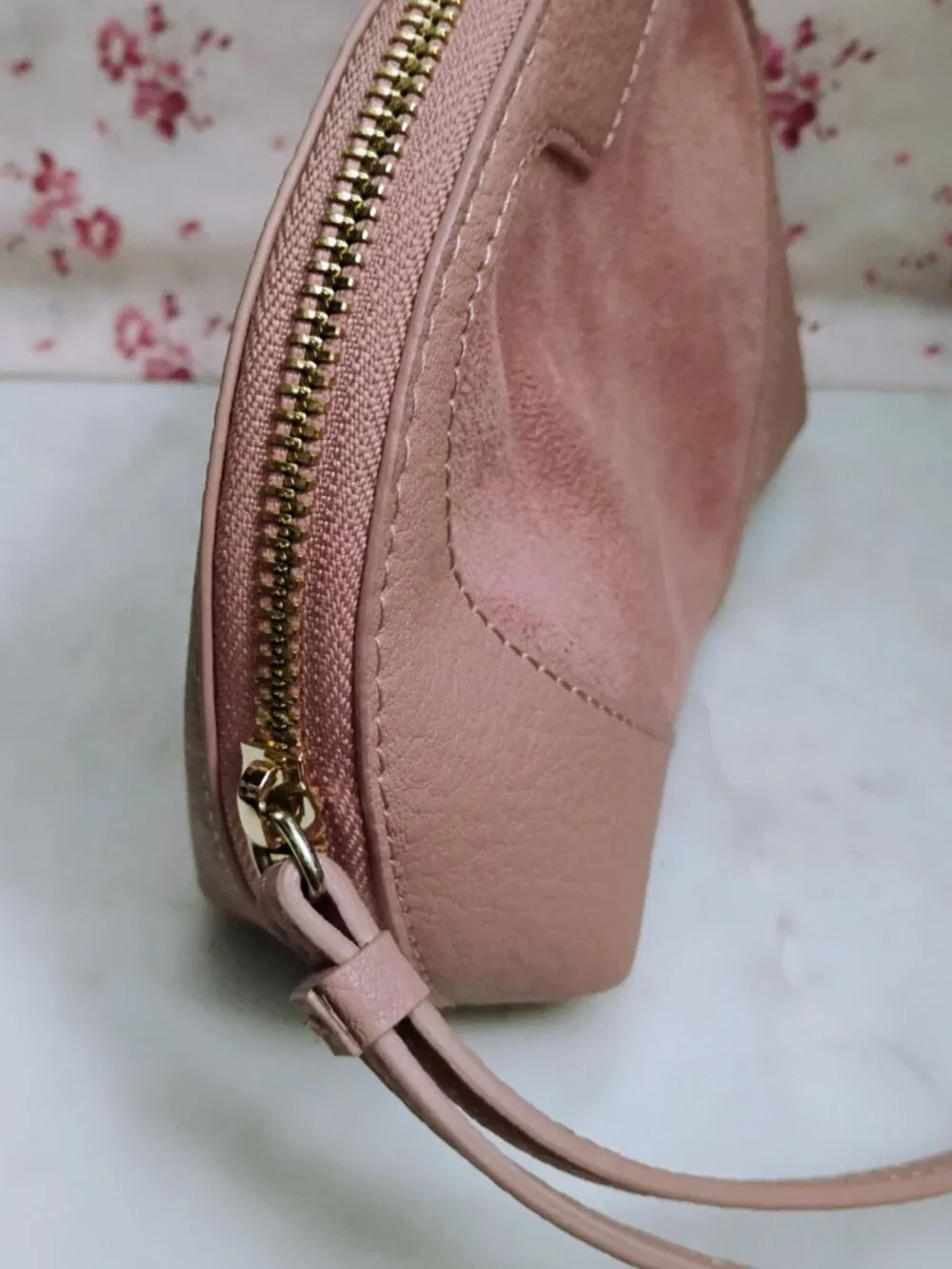 Lauren Conrad Heart Faux Leather Pink Mauve Clutch Wristlet